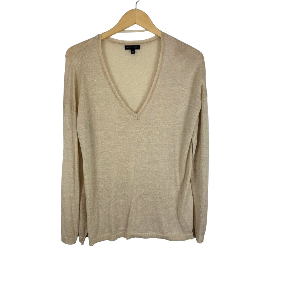 Lane Bryant Sweater Fine Merino Collection Beige Metallic‎ Thin Pullover 18/20
